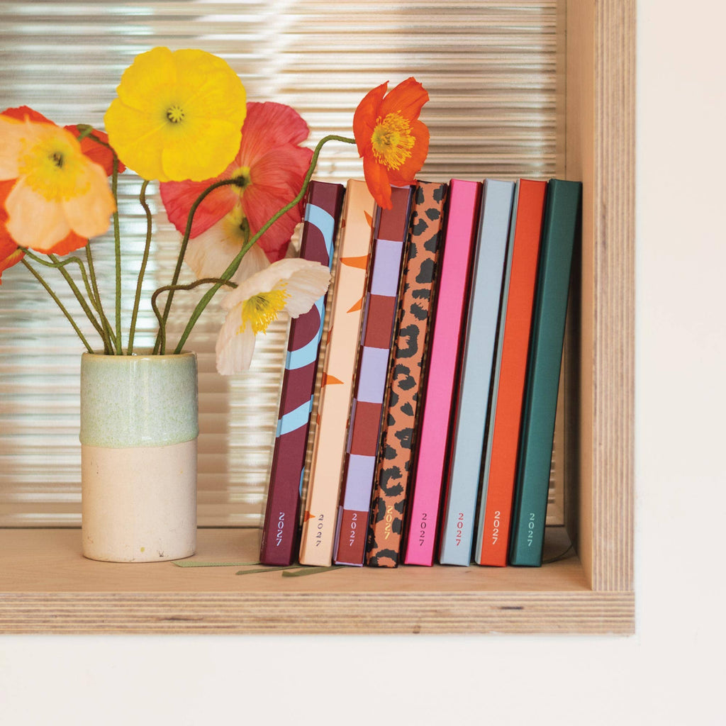 2027 Diary | A5 Hardcover Week to View | Blue Berry Check