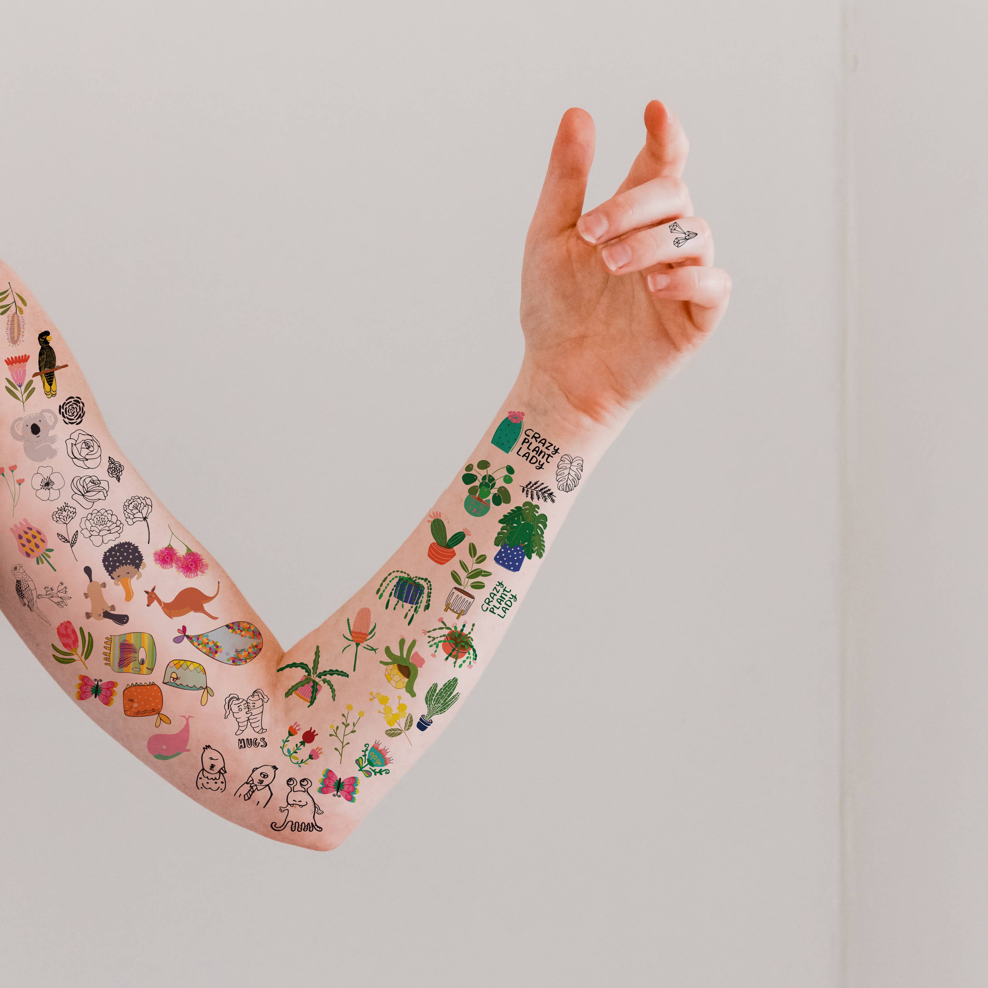 Blowfish Crab Shrimp Temporary Tattoos