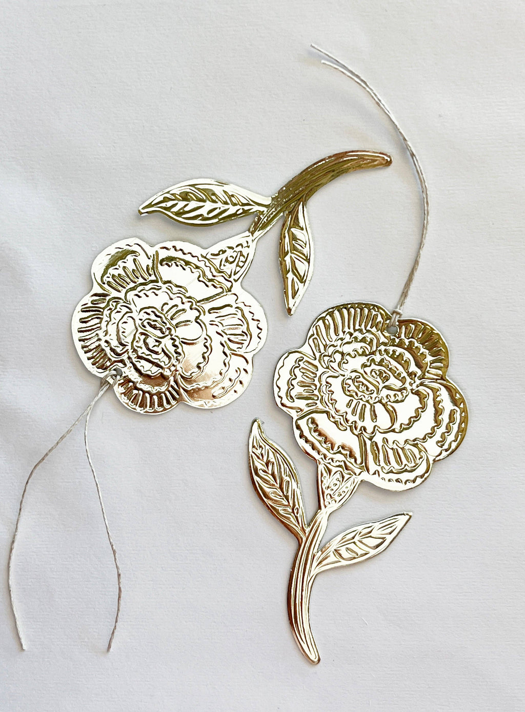 Flower (Carnation) - Faux-tin Ornament - Gold