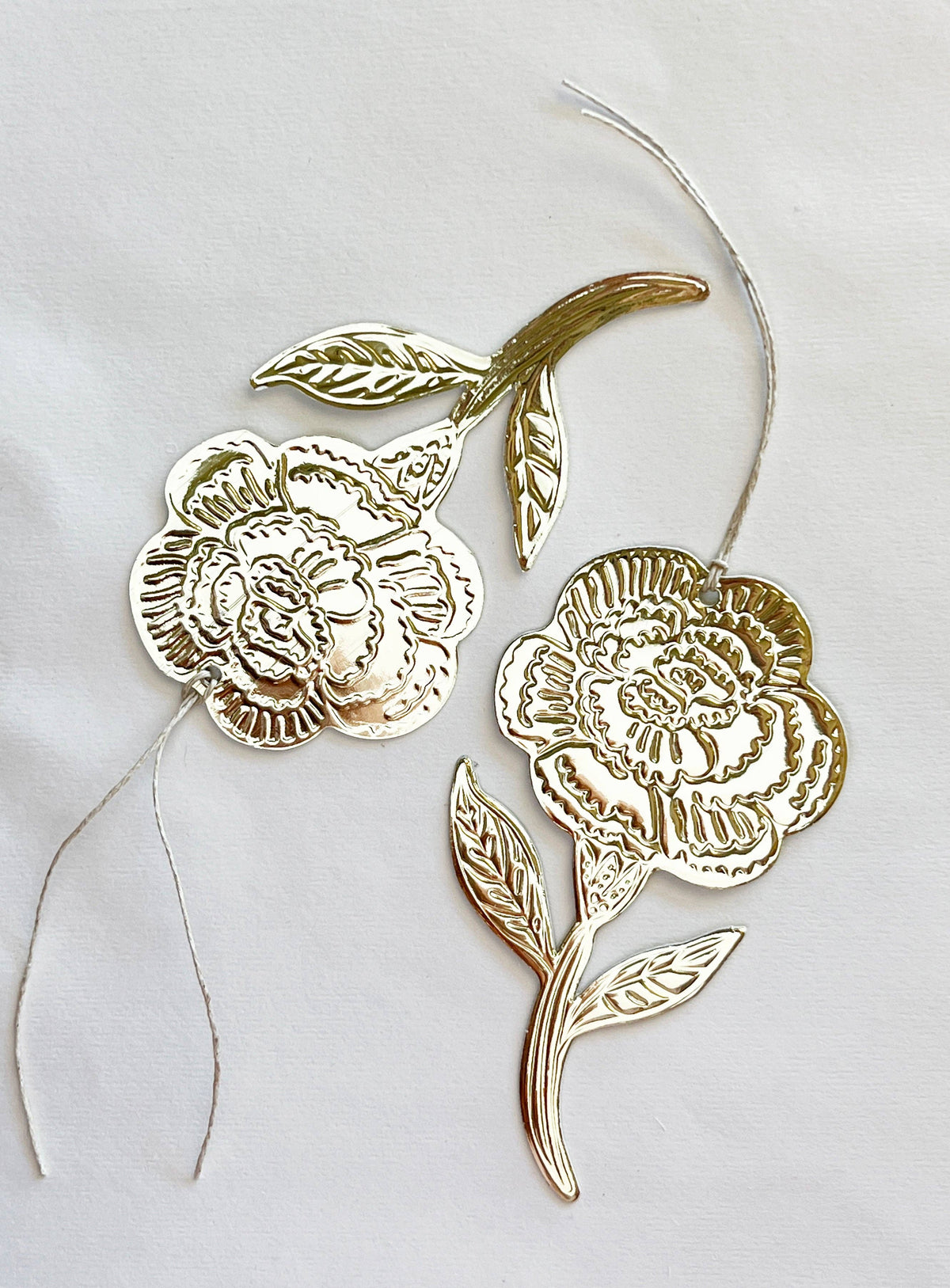 Flower (Carnation) - Faux-tin Ornament - Gold