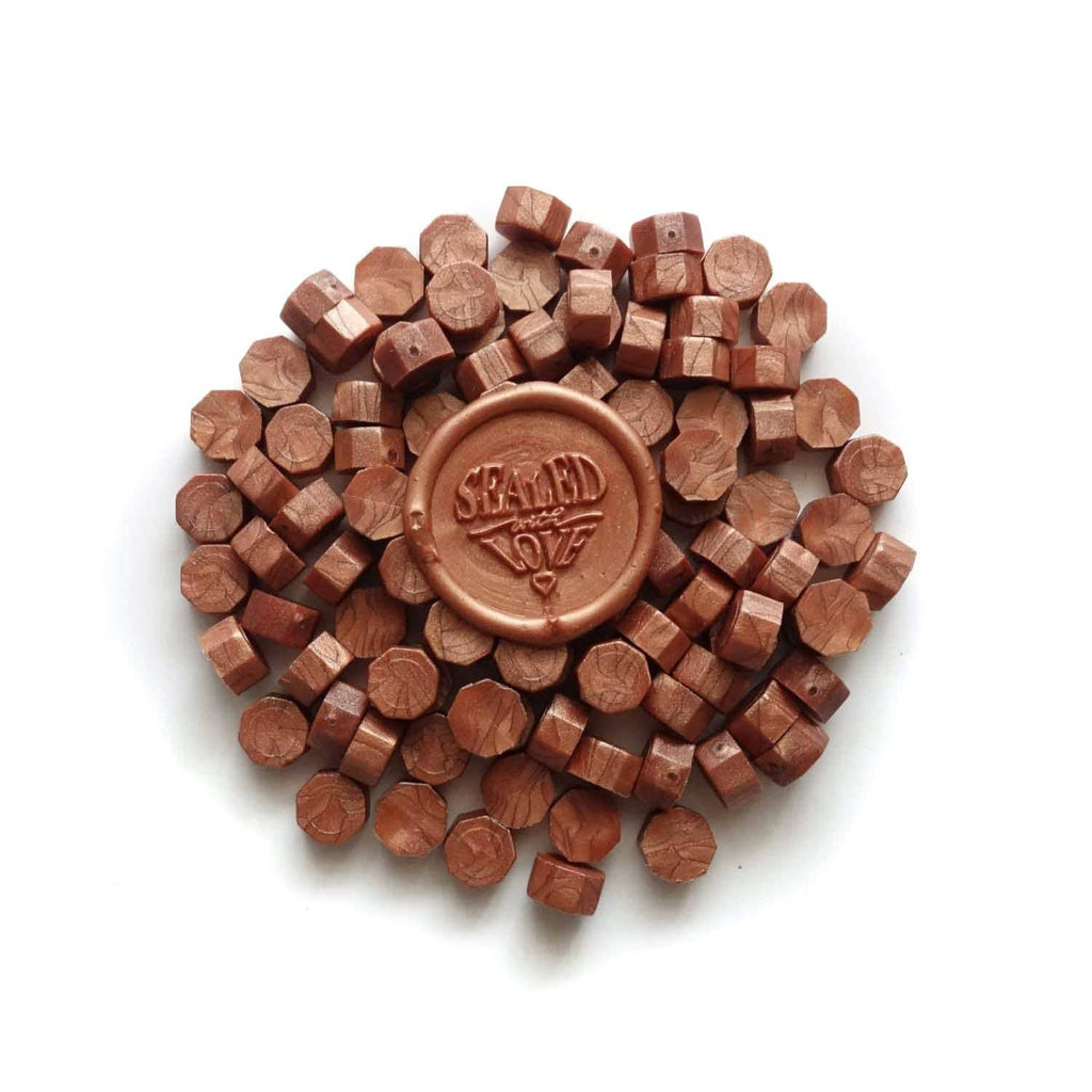 Peach Copper 100pcs sealing wax beads