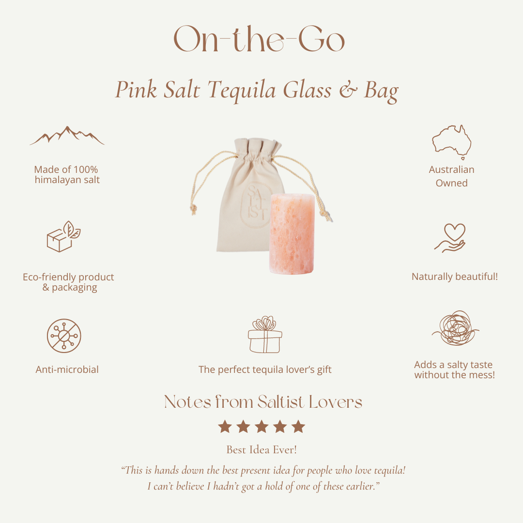 On-The-Go Saltist Tequila Glass Set: Pink Salt