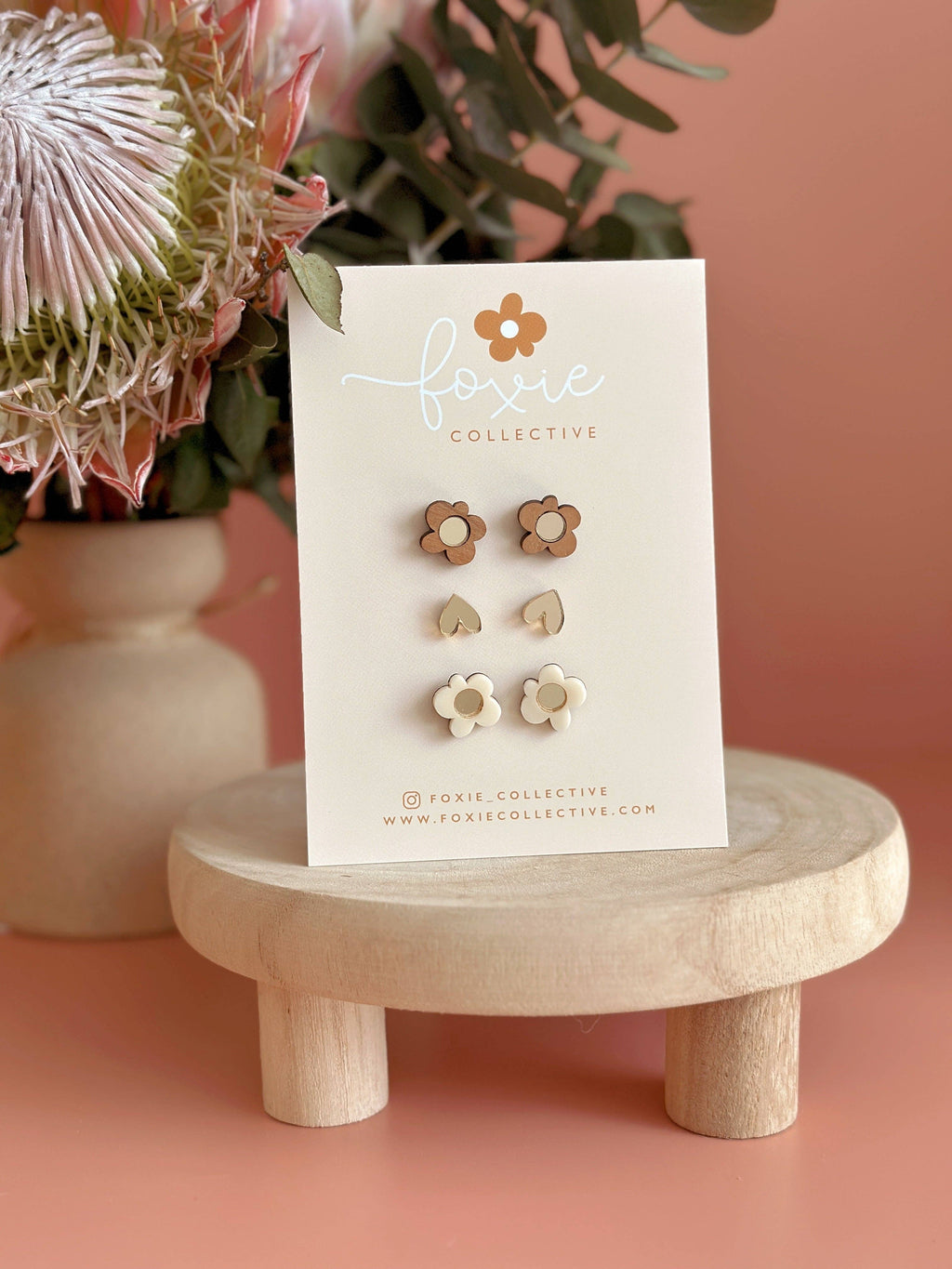 Stud Pack Trio #1 | Cream + Gold
