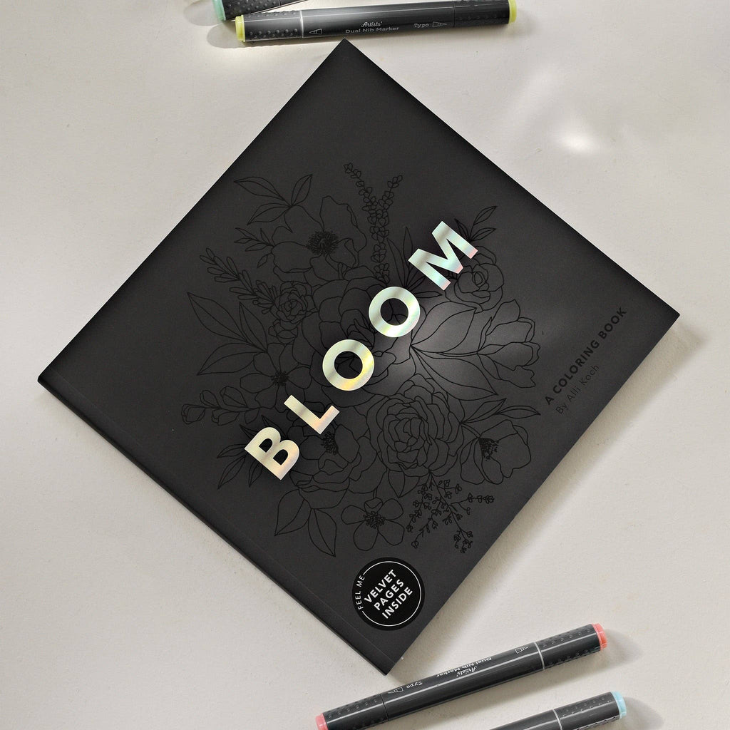 Bloom: Adult Coloring Book with Velvet Pages