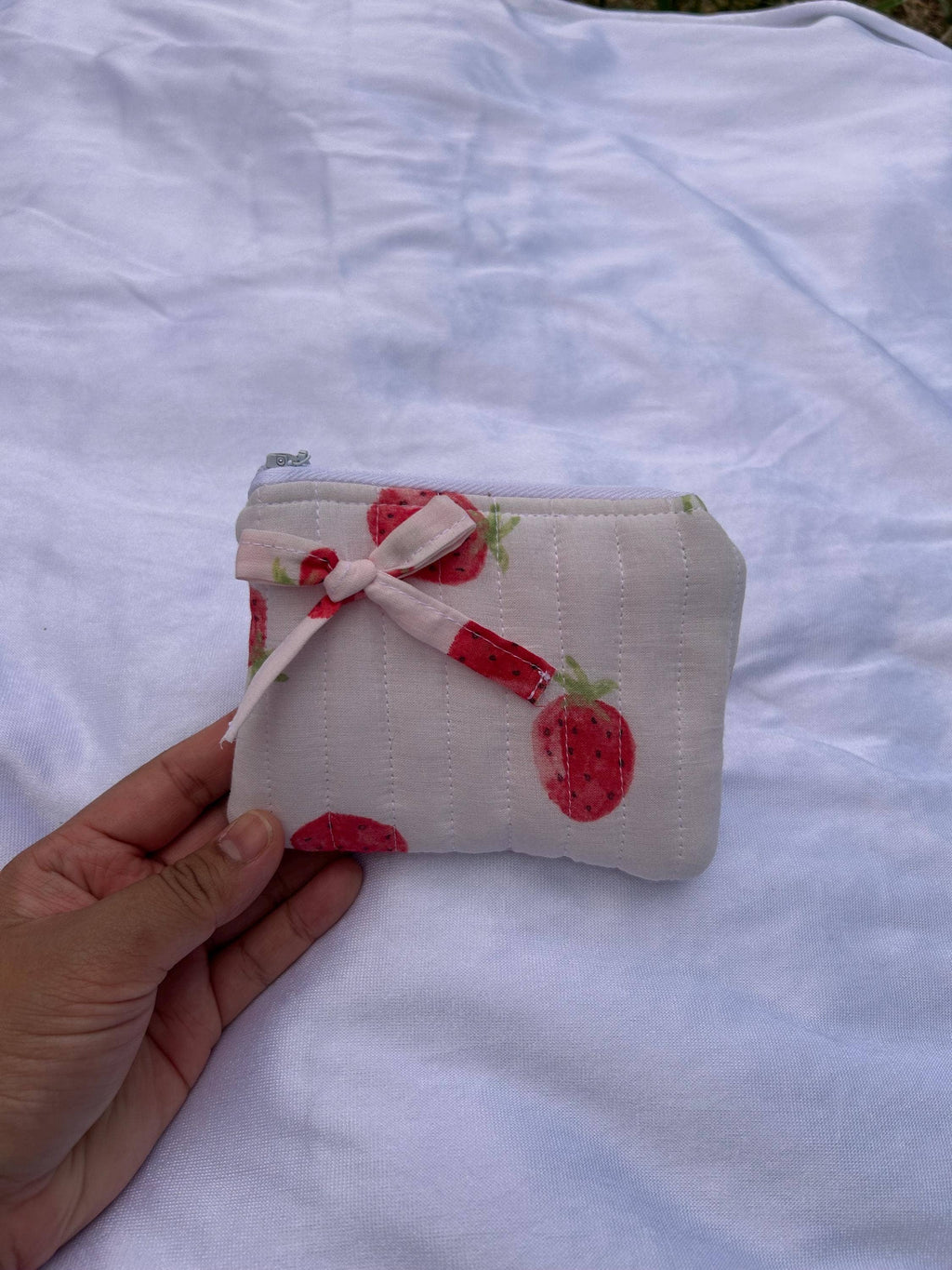 Strawberry & Floral Quilted Coin/Card Pouches