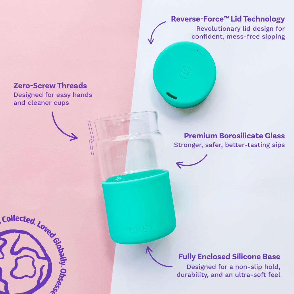 ORIGINAL -  Reusable Glass Coffee Cup 12oz