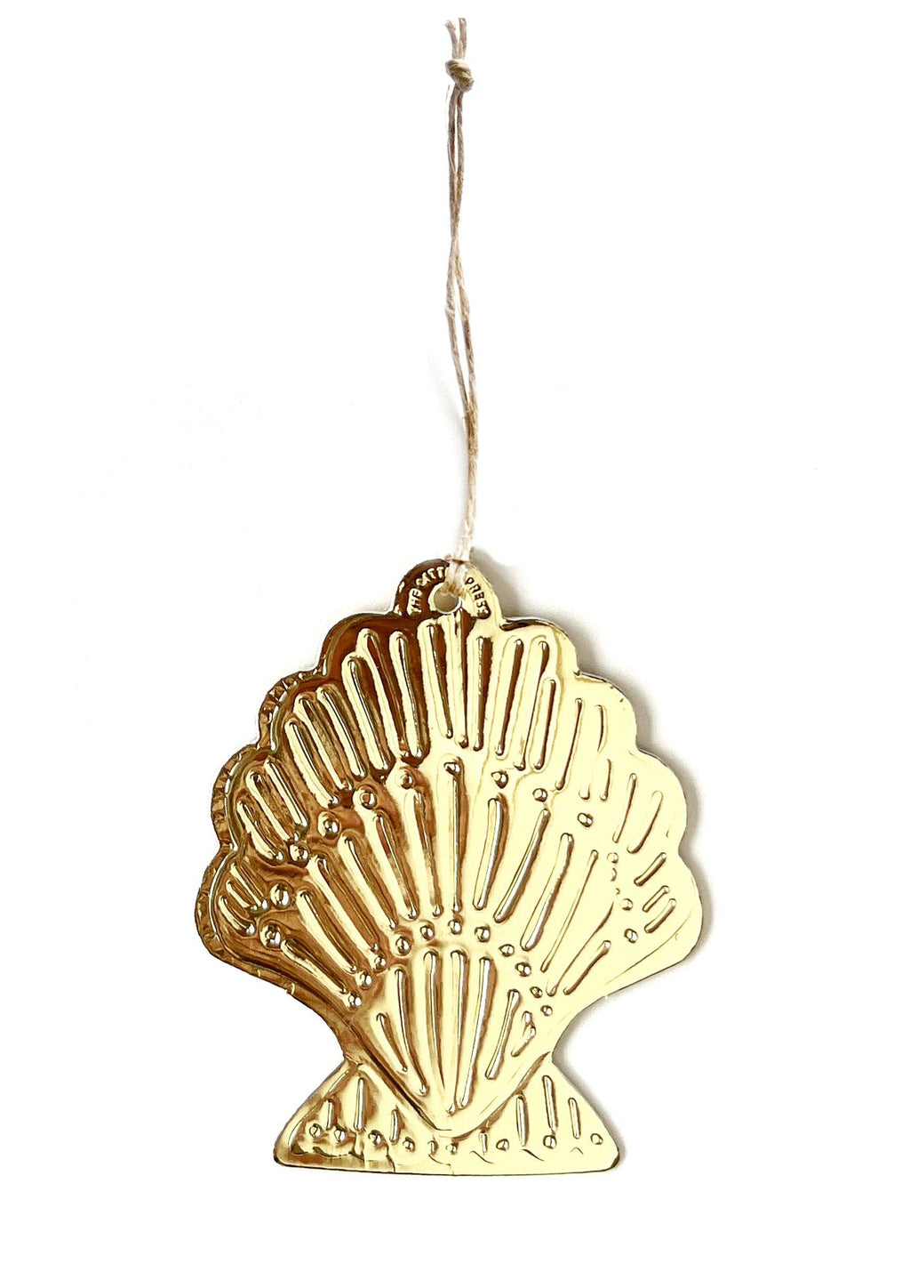 Shell - Faux-tin Ornament - Gold: Single - loose - no cello wrap unless requested