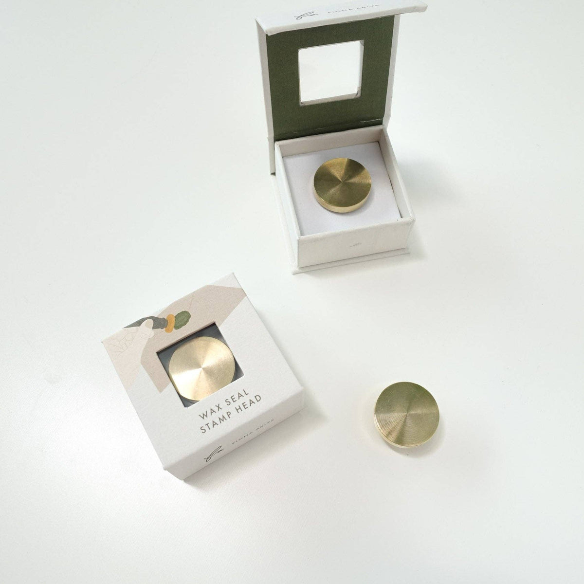 Blank wax seal stamp: Stamp with handle (+ box & storage bag)