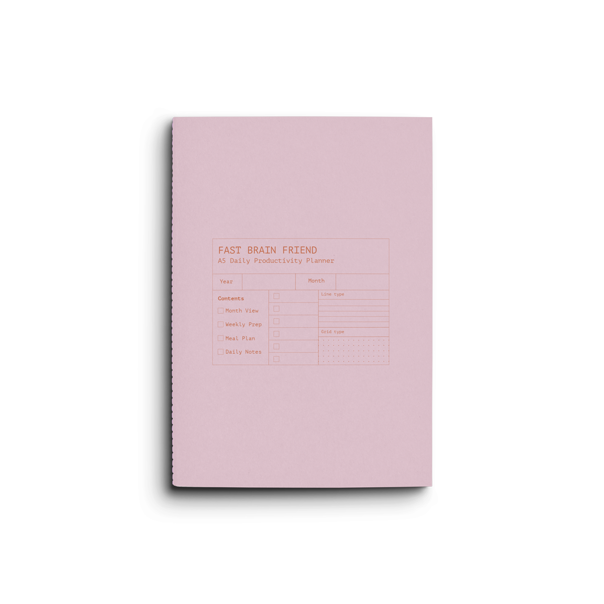 Fast Brain Daily Productivity Planner- Single Notebook: Burgundy Wine