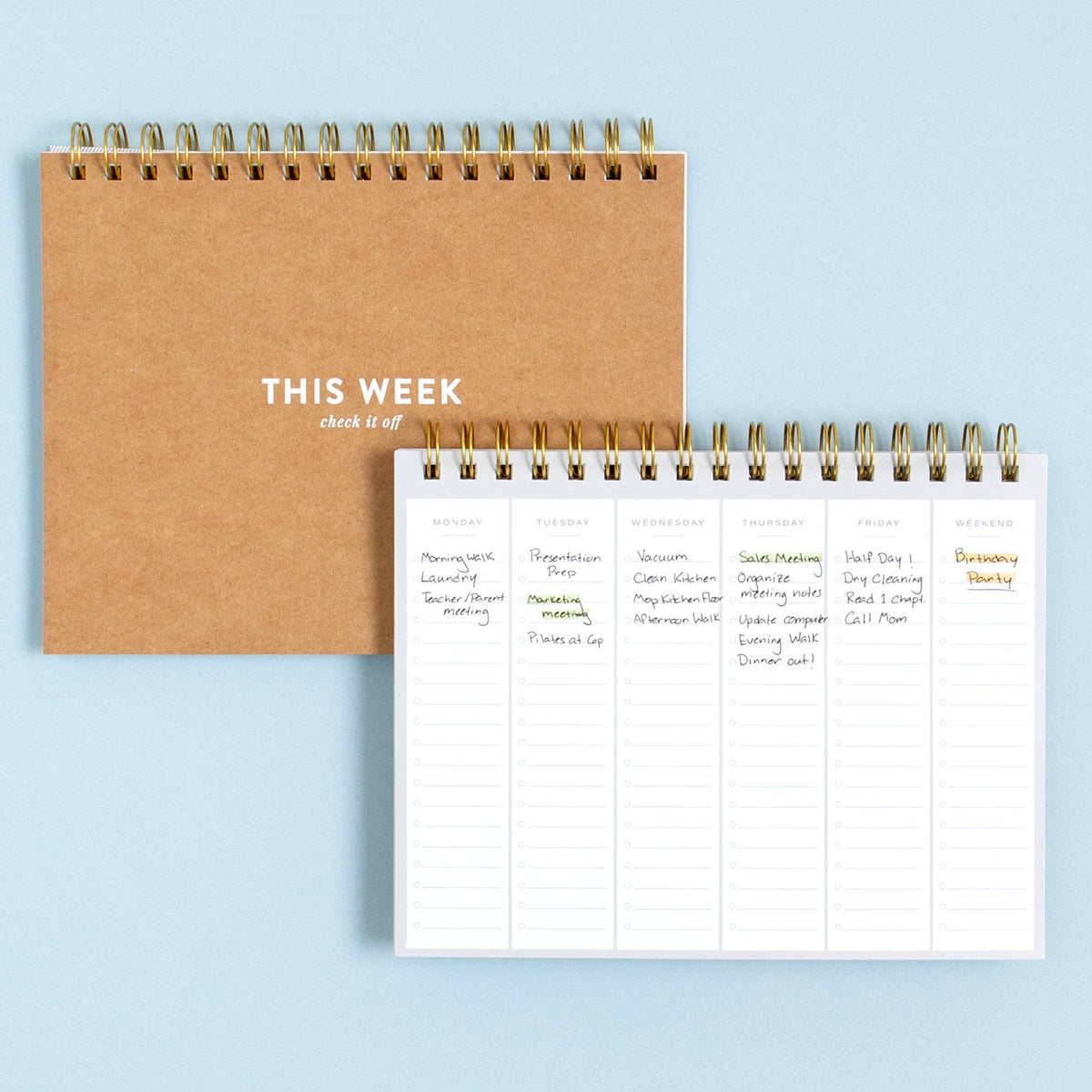 Undated Spiral Weekly Planner