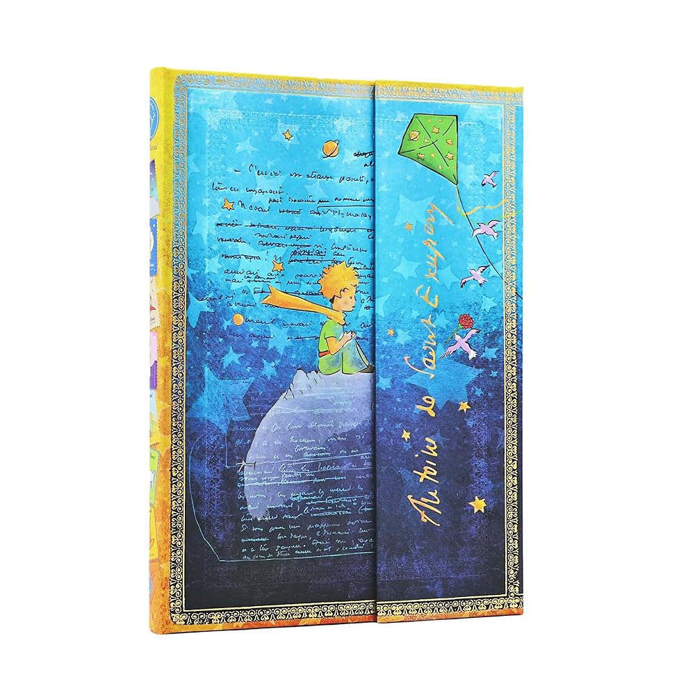 Saint-Exupery, The Little Prince (Embellished Manuscripts Collection) Midi Lined Hardcover Journal (Wrap Closure) cover image