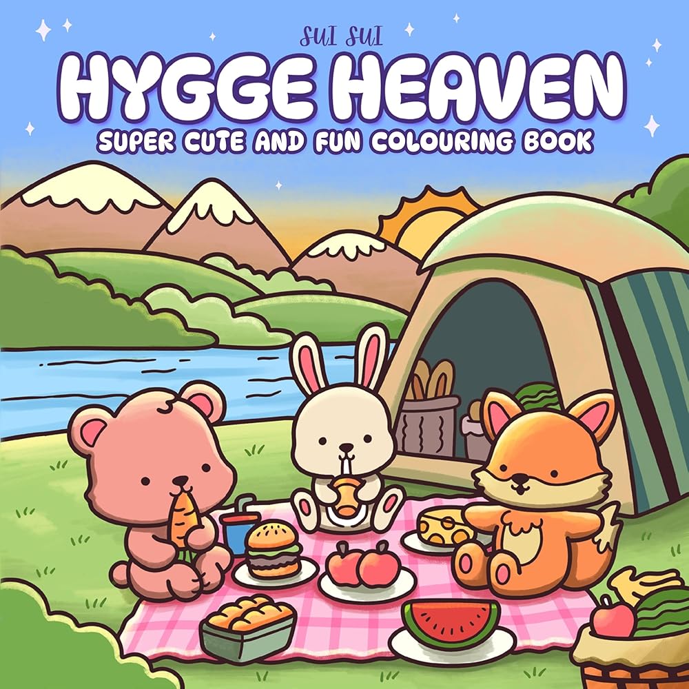 Hygge Heaven: Super cute and fun colouring book featuring adorable animal characters cover image