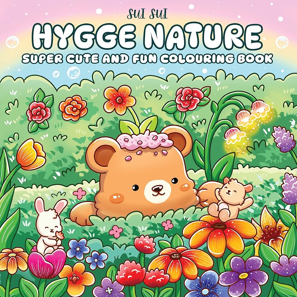 Hygge Nature: Super cute and fun colouring book featuring adorable animal characters cover image