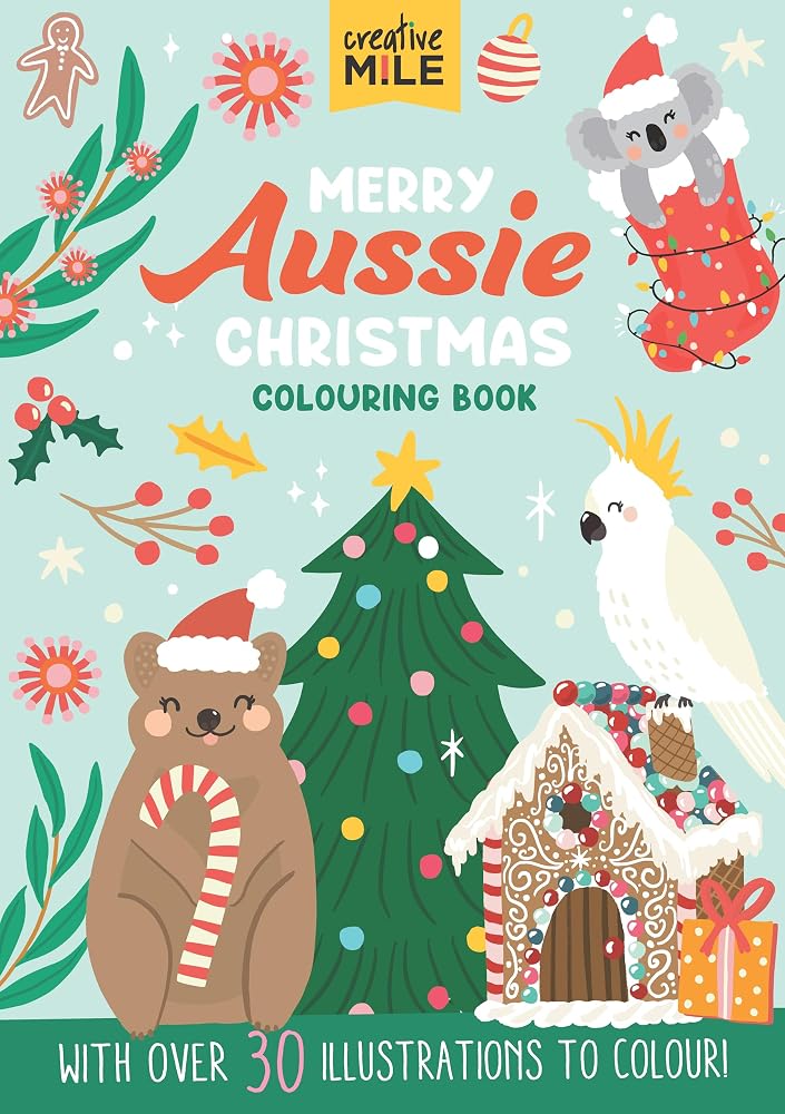 Five Mile Merry Aussie Christmas Colouring Book. cover image
