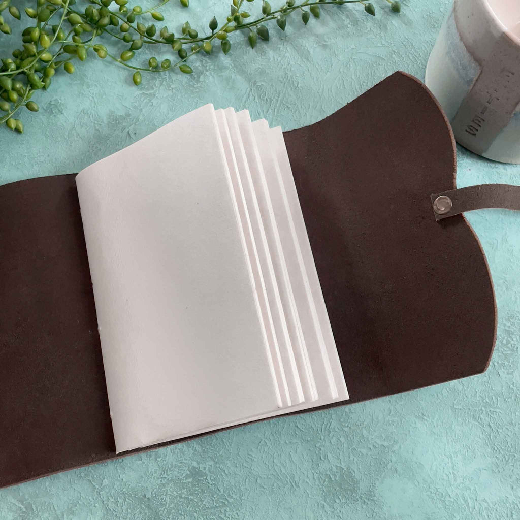 A6 Handmade Leather Notebook in Gift B'/