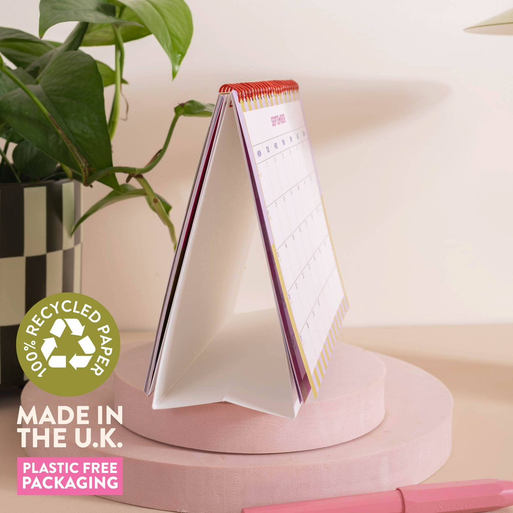 2027 Desk Calendar | Checks & Stripes