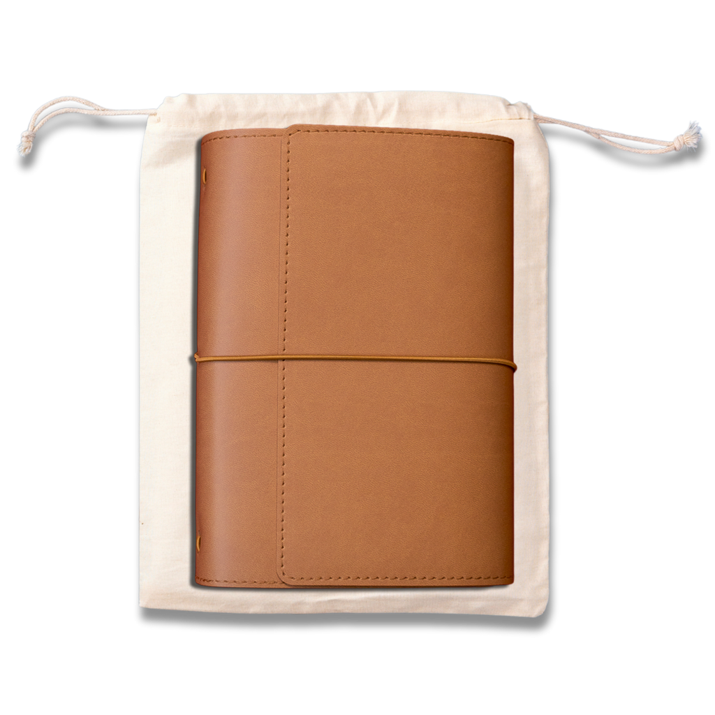 Refillable Notebook Folio > Saddle Brown Trifold