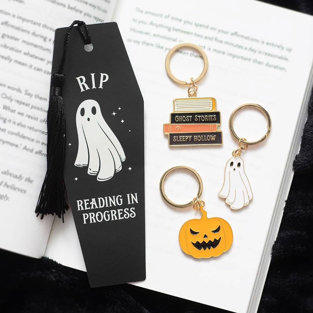 The Haunted Library Book Stack Keyring