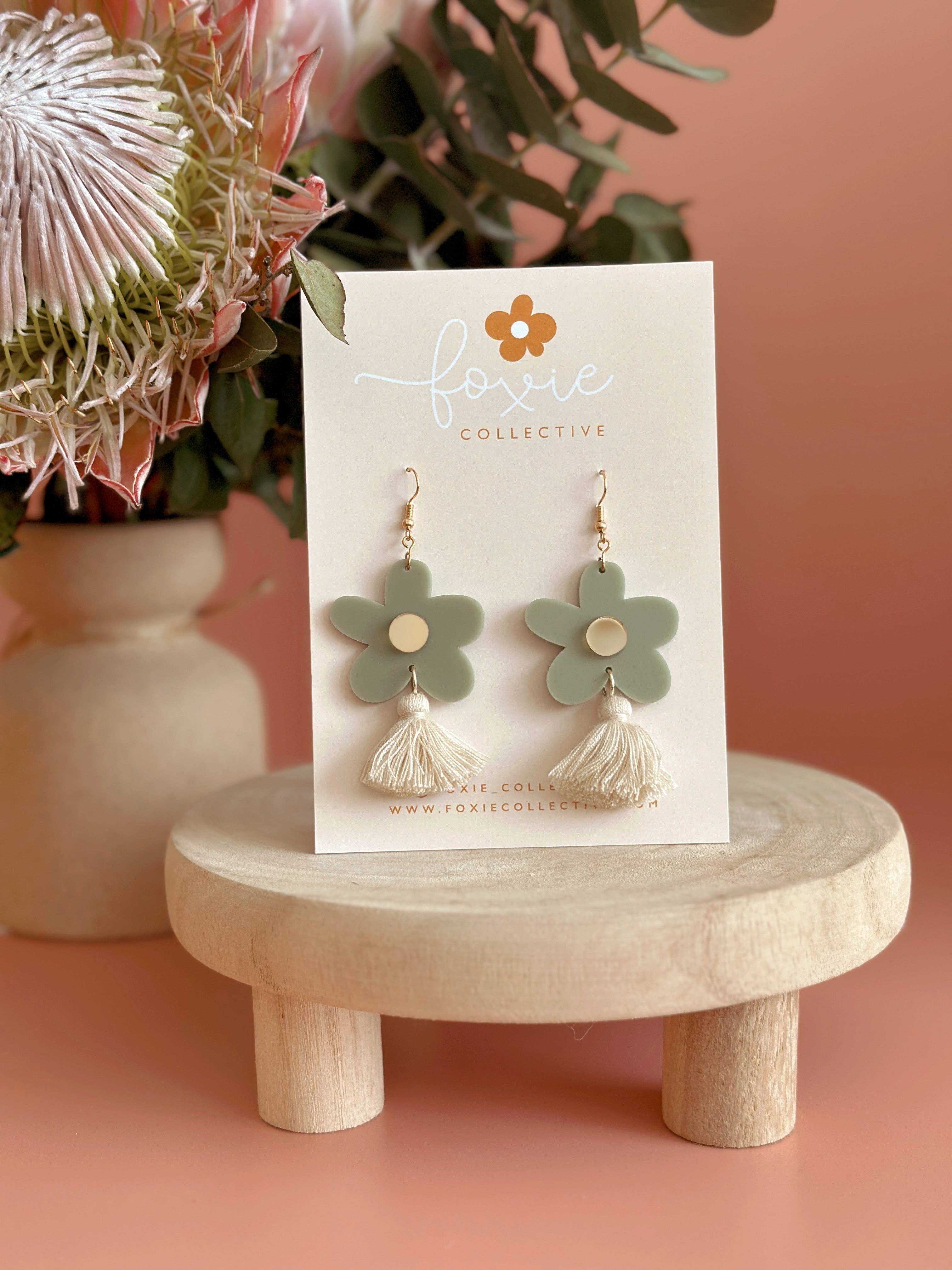 Bella Tassel Dangles | Sage + Linen | WHOLESALE