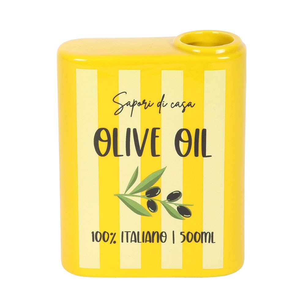 Olive Oil Tin Shaped Ceramic Flower Vase