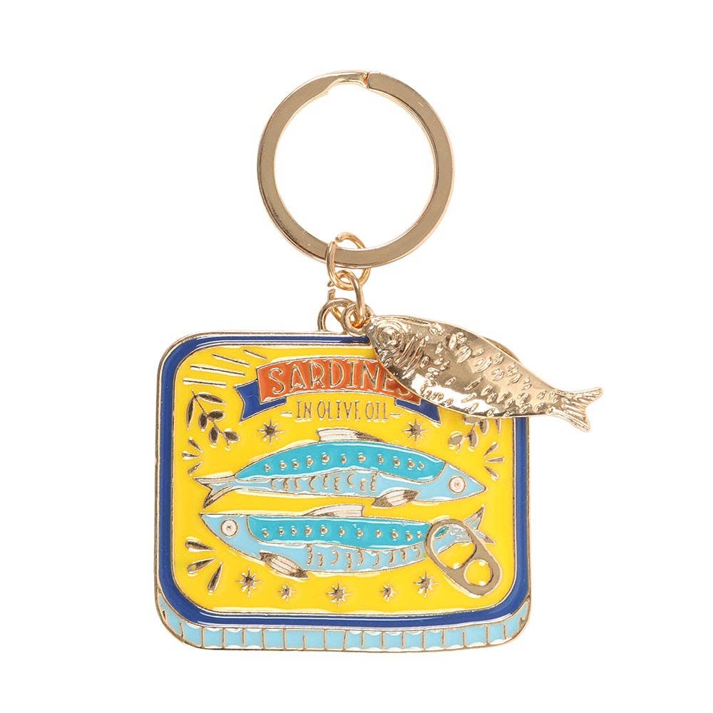 Sardine Tin Alloy and Enamel Keyring