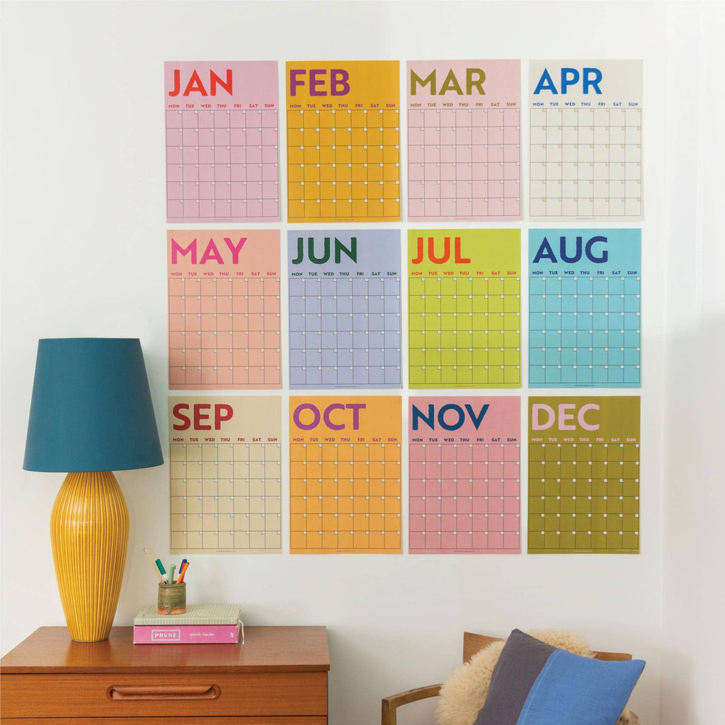 Monthly Undated A3 Wall Planner | 12 Pages | Colourburst