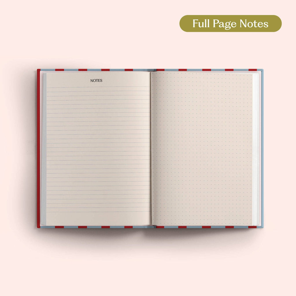 2027 Diary | A5 Hardcover Week to View | Red & Blue Stripe