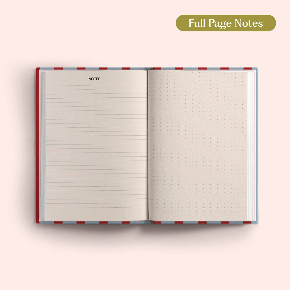 2027 Diary | A5 Hardcover Week to View | Red & Blue Stripe