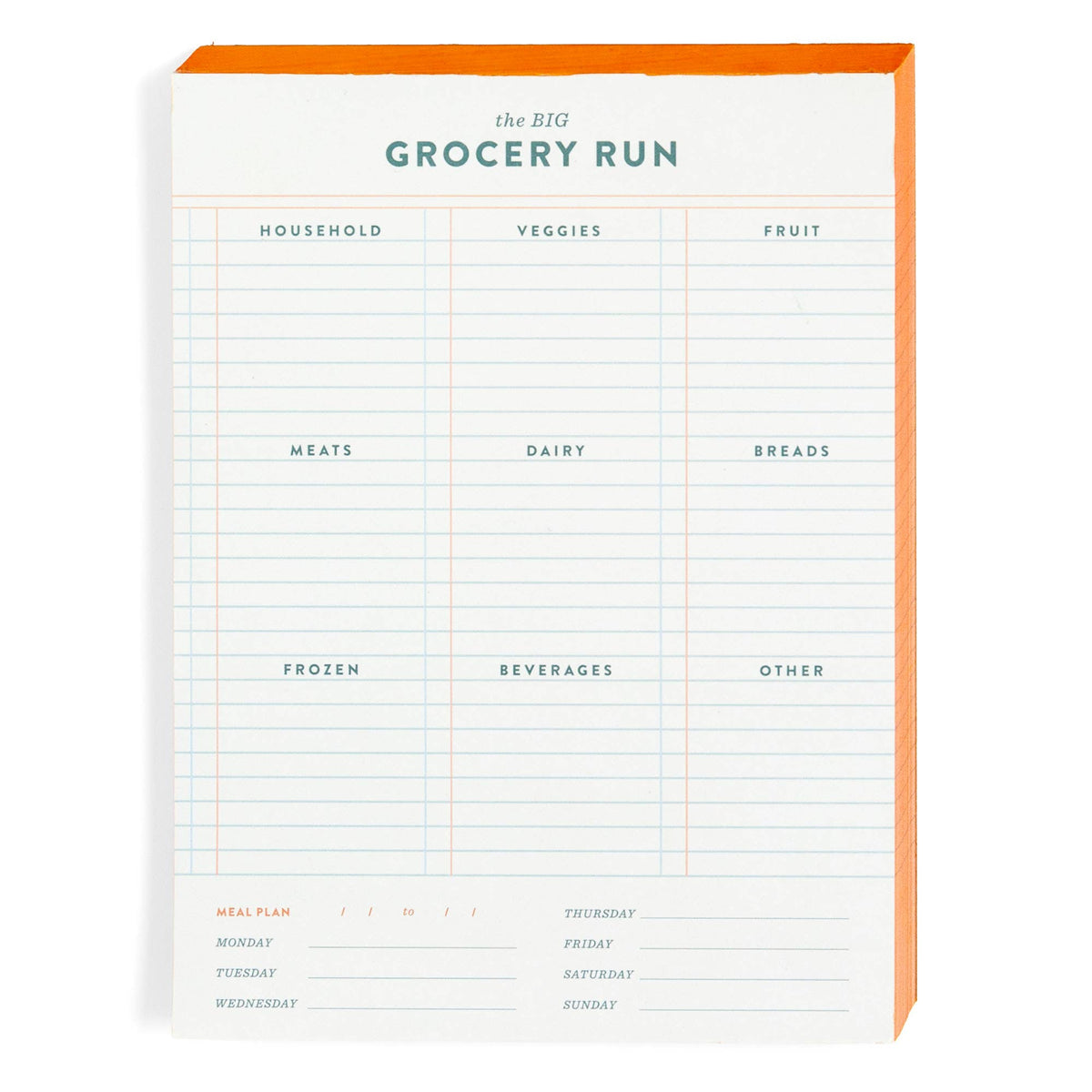 Grocery Run 6x8 Weekly Notepad