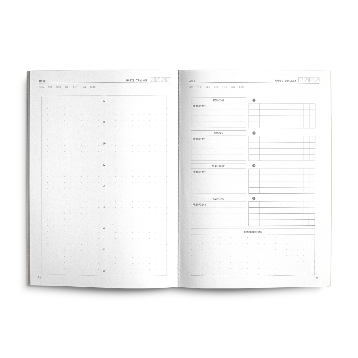 Fast Brain Daily Productivity Planner- Single Notebook: Sage
