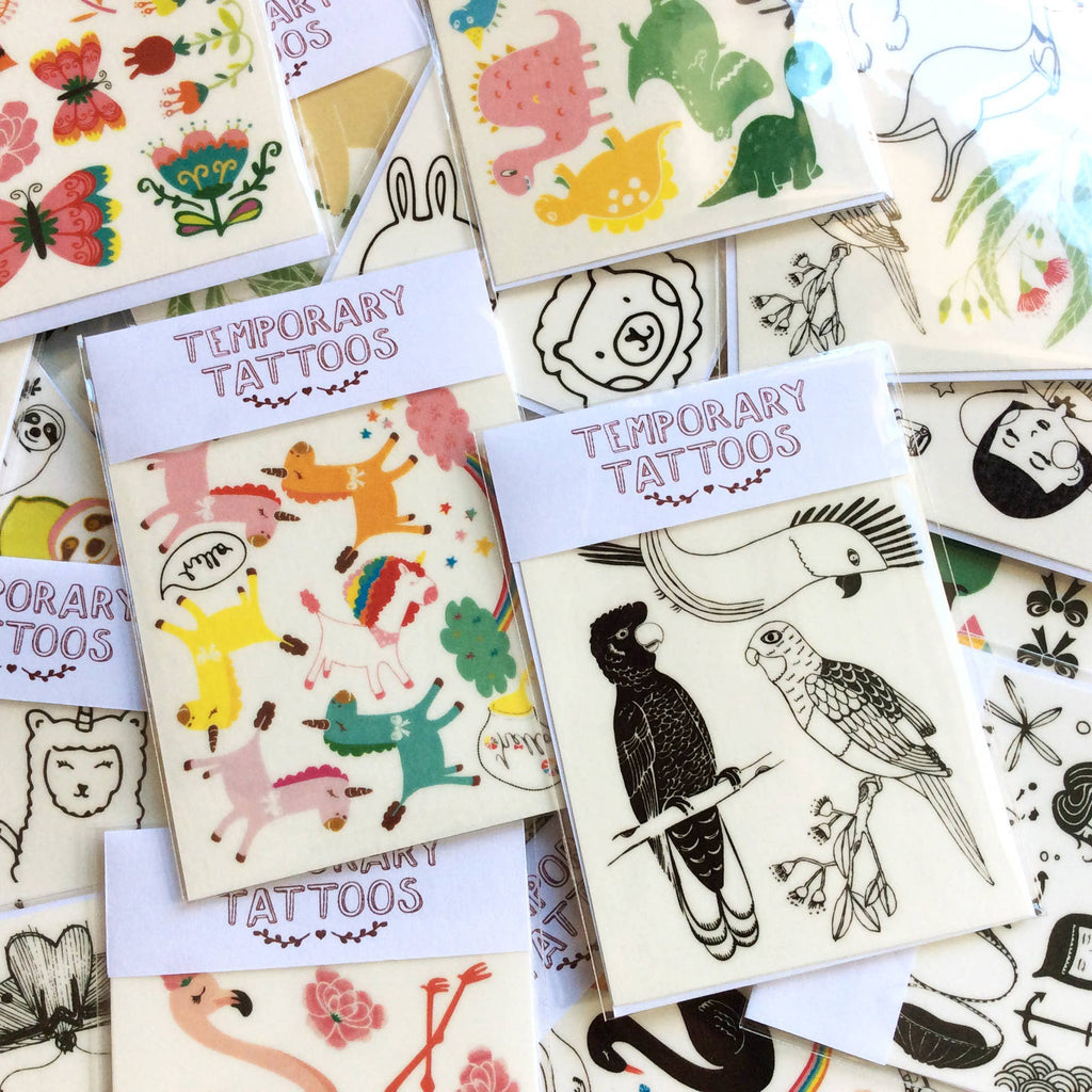 Rainbow Unicorns Temporary Tattoos