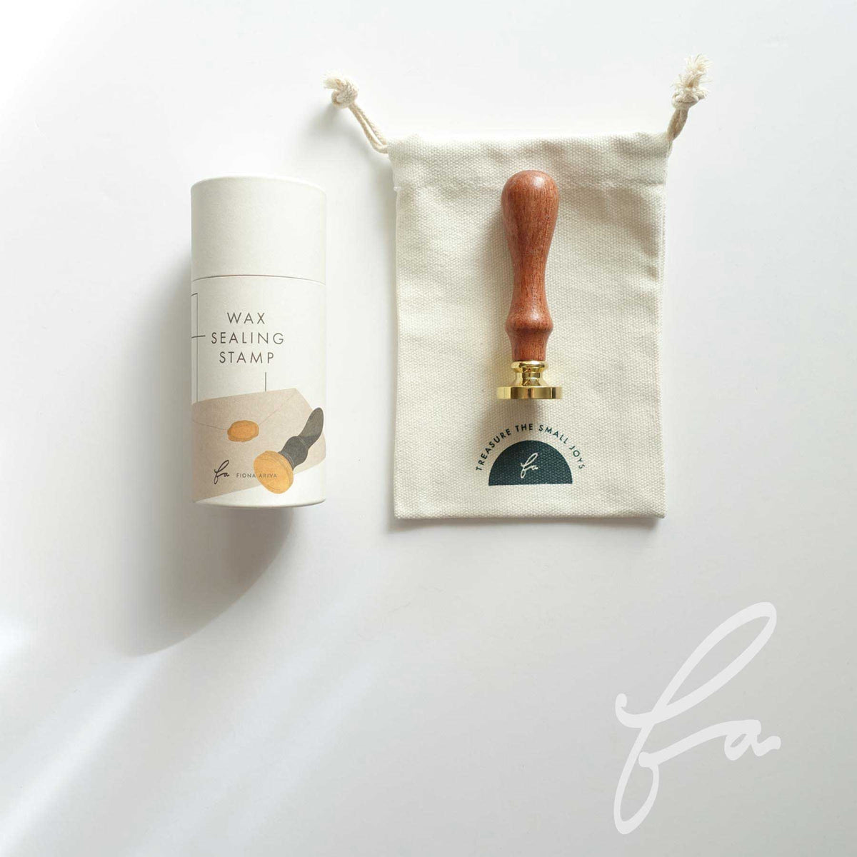 Blank wax seal stamp: Stamp with handle (+ box & storage bag)