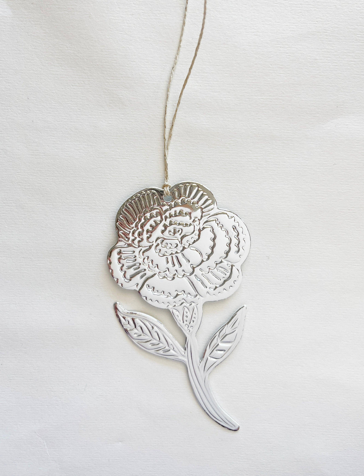 Flower (Carnation) - Faux-tin Ornament - Silver
