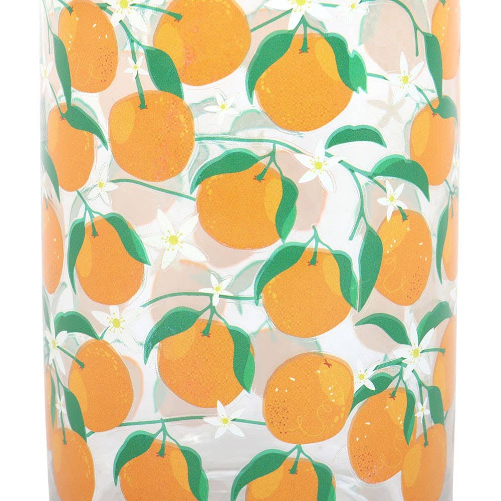 Italian Orange Print Can Style Glass