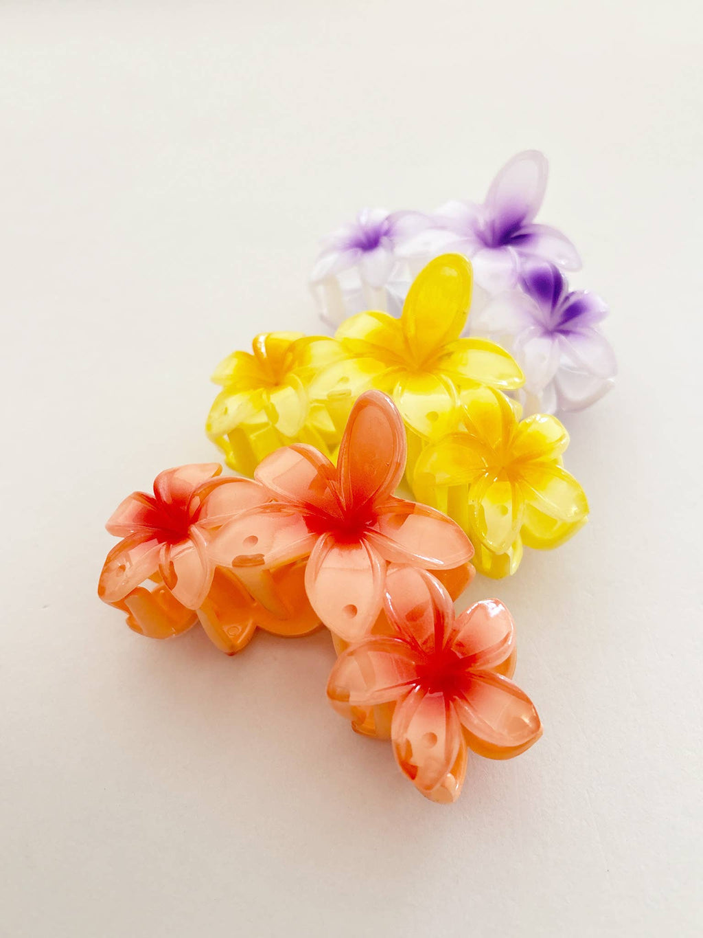 Triple Hawaiian Flower Claw Clip (3col)