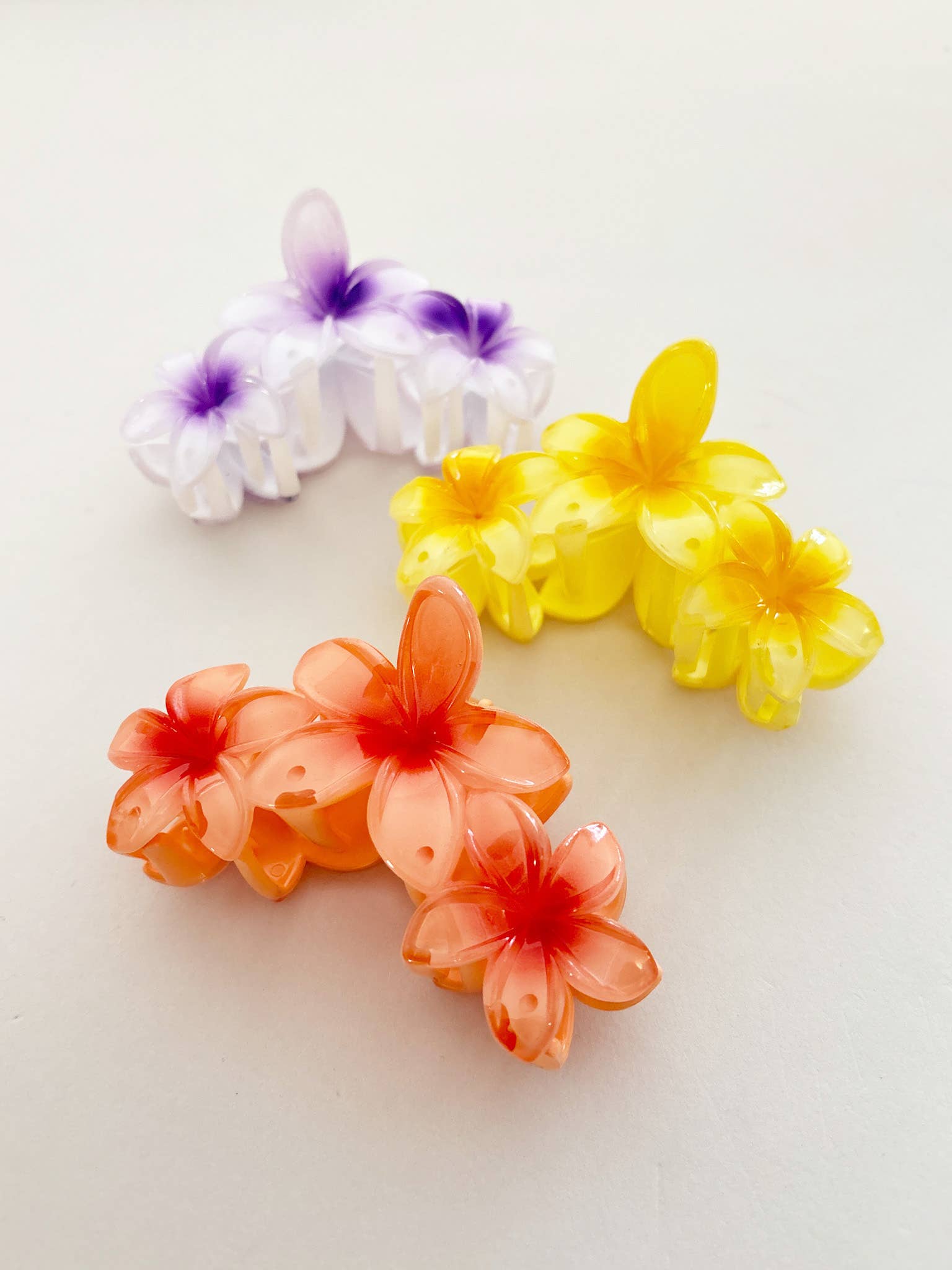 Triple Hawaiian Flower Claw Clip (3col)