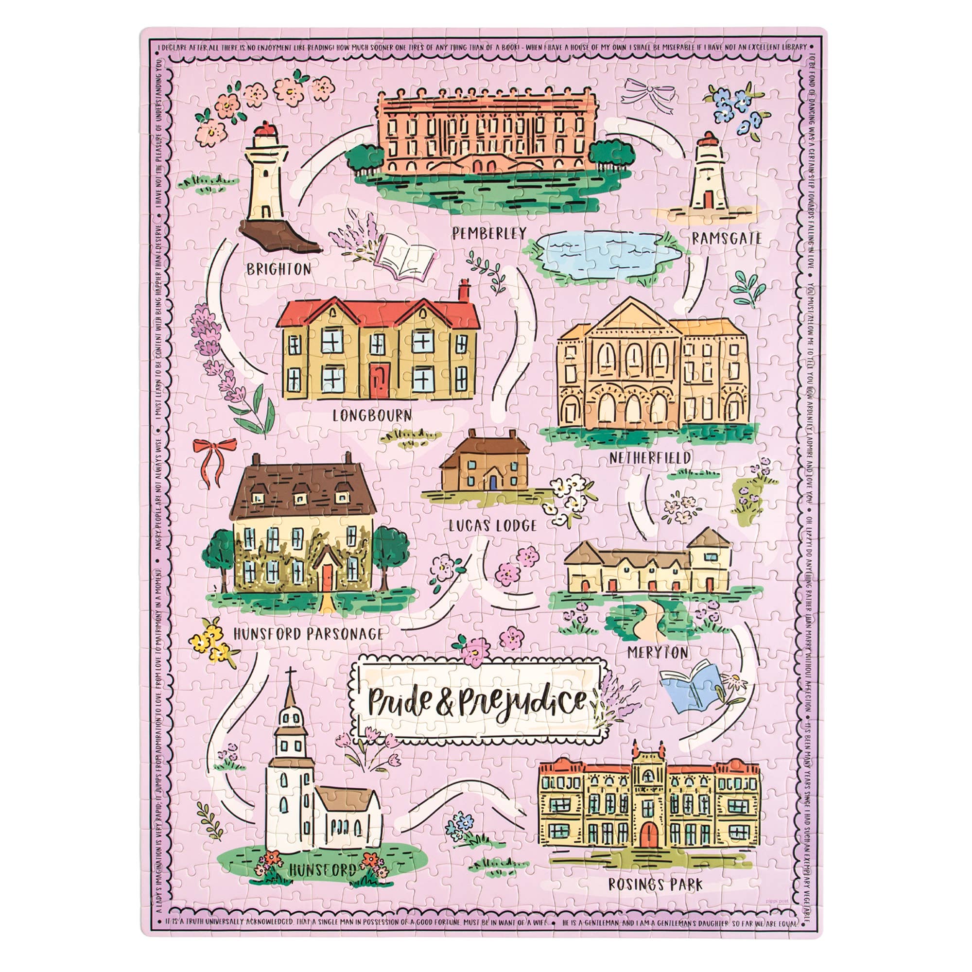Pride and Prejudice Map - 500 Piece Jigsaw Puzzle