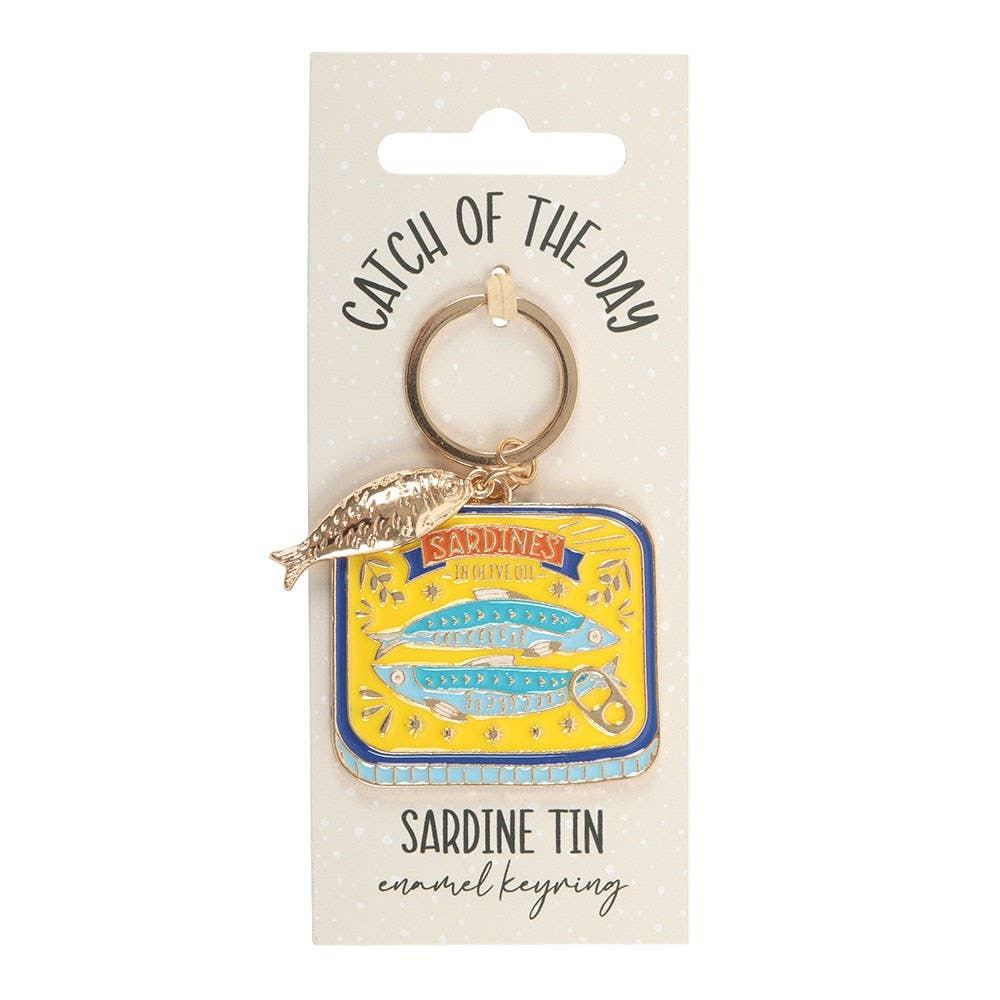 Sardine Tin Alloy and Enamel Keyring