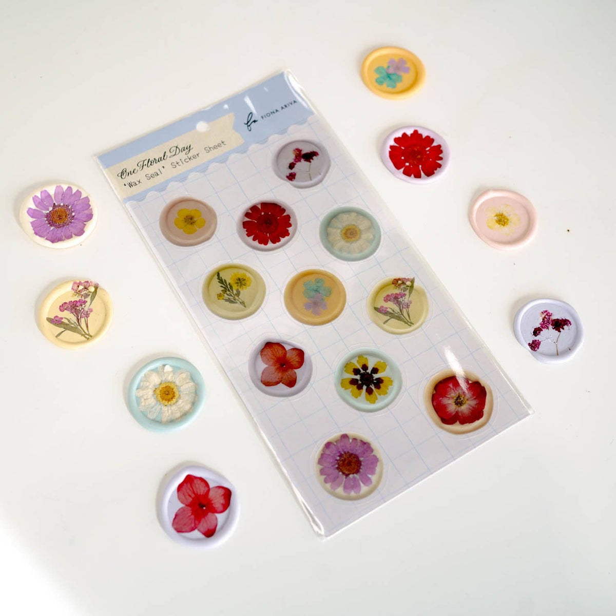 One Floral Day 'Wax Seal' Stickers Sheet | Fiona Ariva