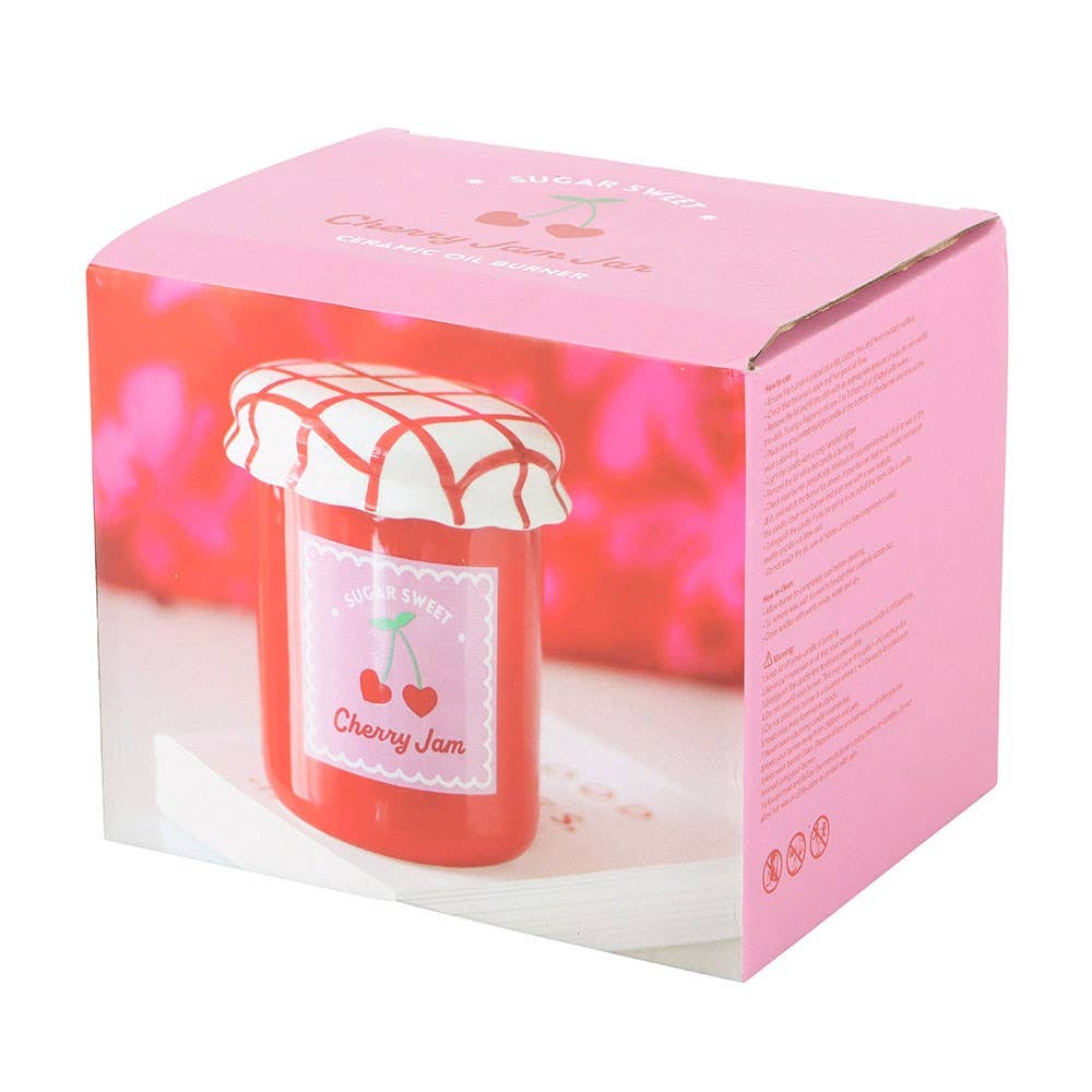 Cherry Jam Jar Ceramic Oil Burner