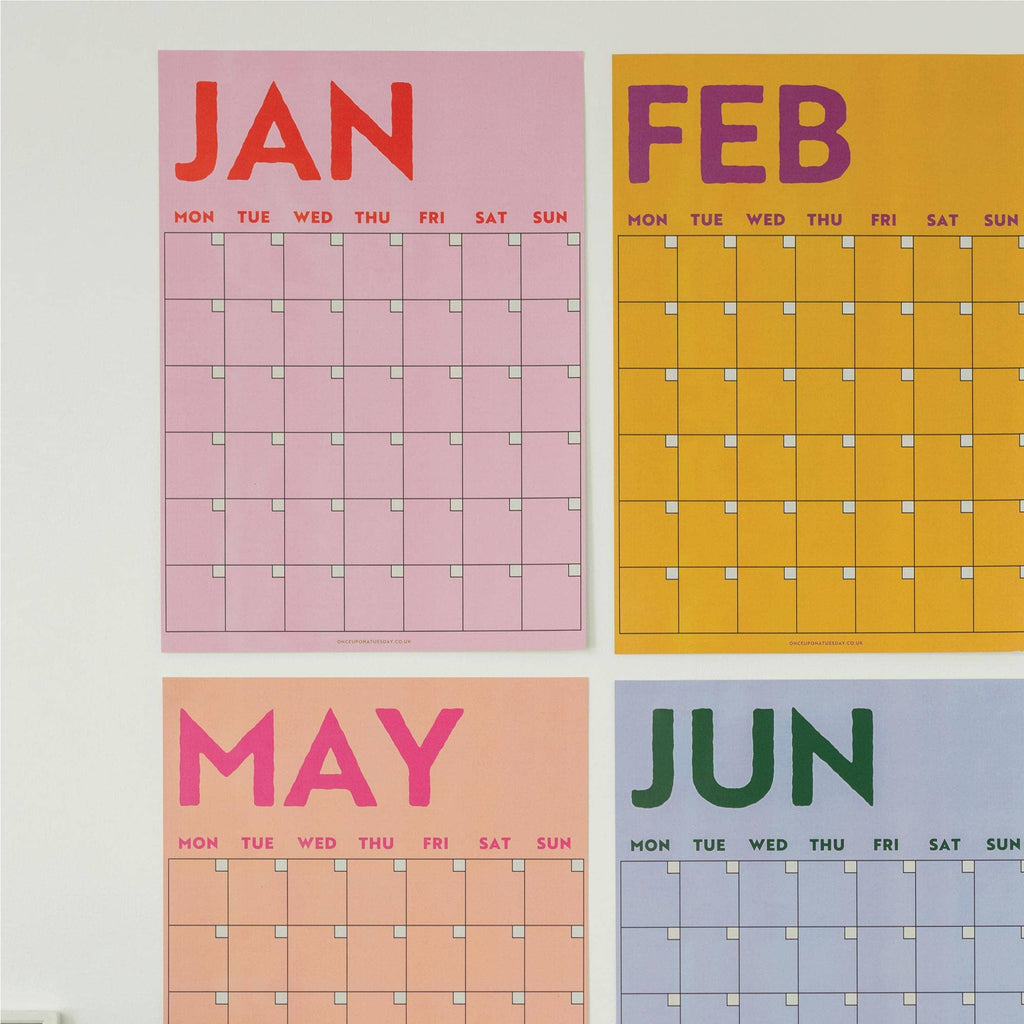 Monthly Undated A3 Wall Planner | 12 Pages | Colourburst