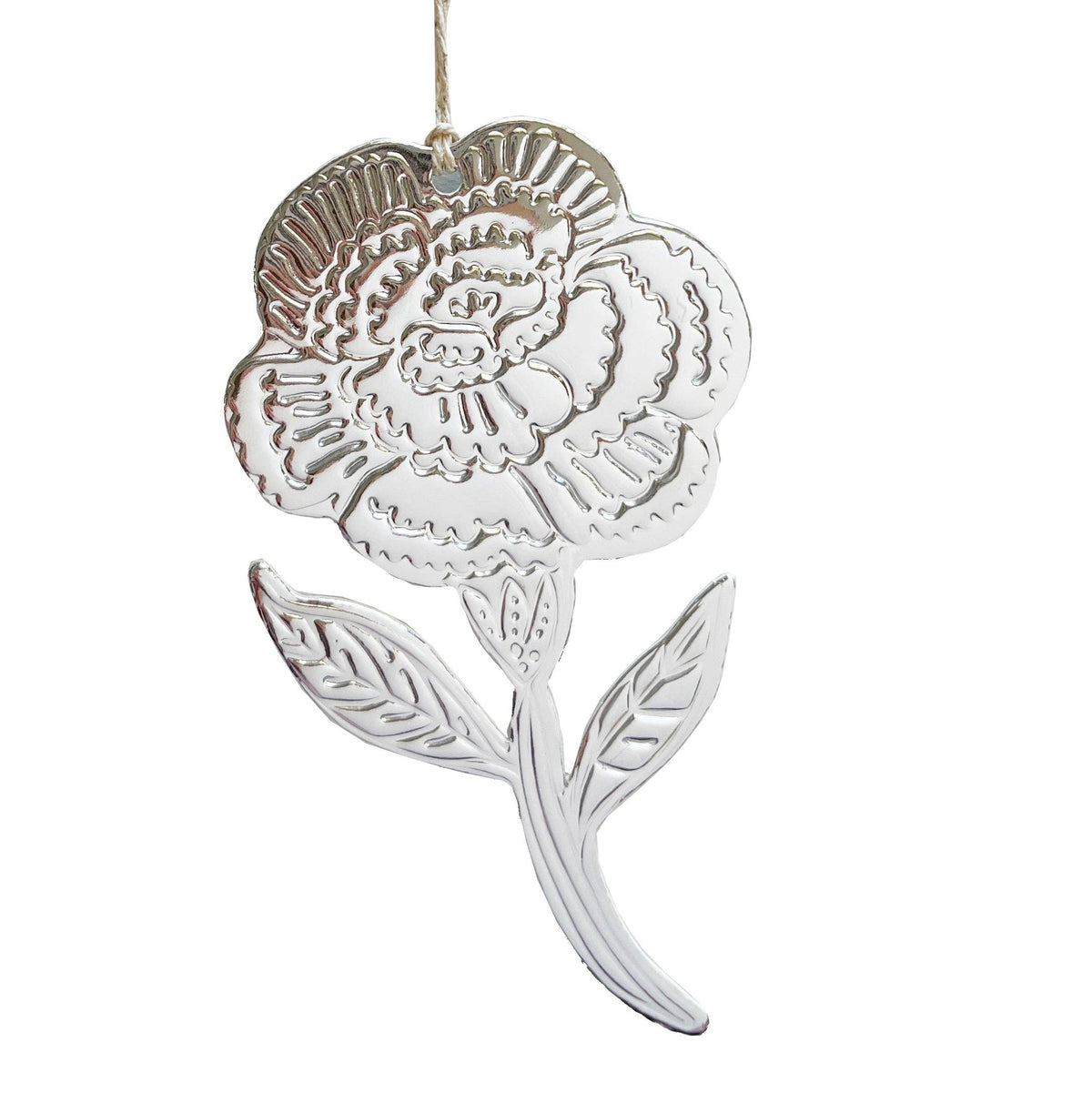Flower (Carnation) - Faux-tin Ornament - Silver