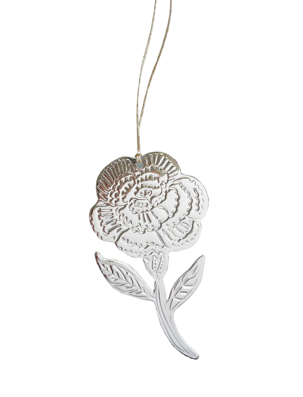 Flower (Carnation) - Faux-tin Ornament - Silver