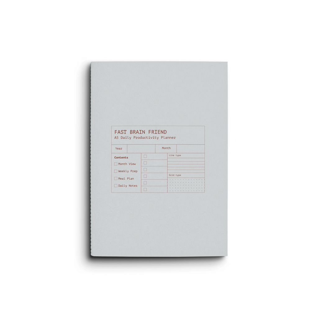 Fast Brain Daily Productivity Planner- Single Notebook: Sage