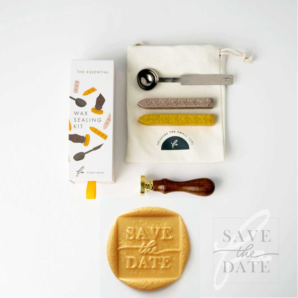 Save The Date Square Wax Seal - Stamp head only