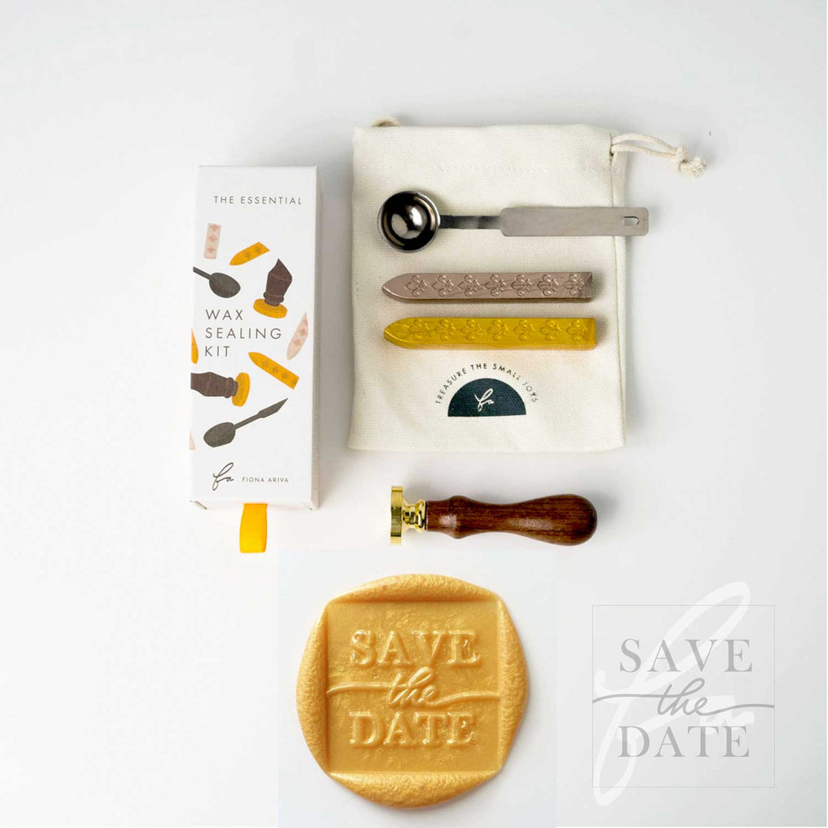 Save The Date Square Wax Seal - Stamp head only