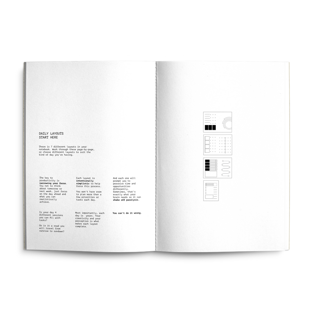 Fast Brain Daily Productivity Planner- Single Notebook: Sage