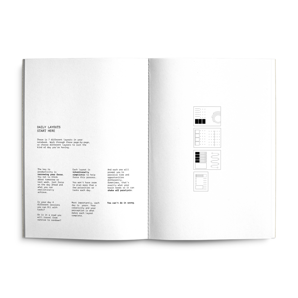 Fast Brain Daily Productivity Planner- Single Notebook: Sage