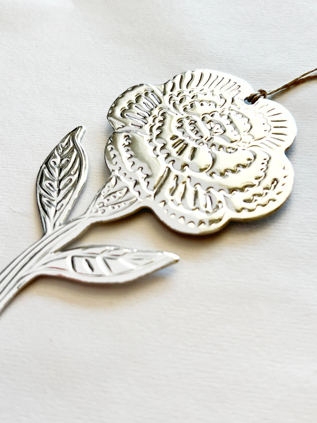 Flower (Carnation) - Faux-tin Ornament - Silver