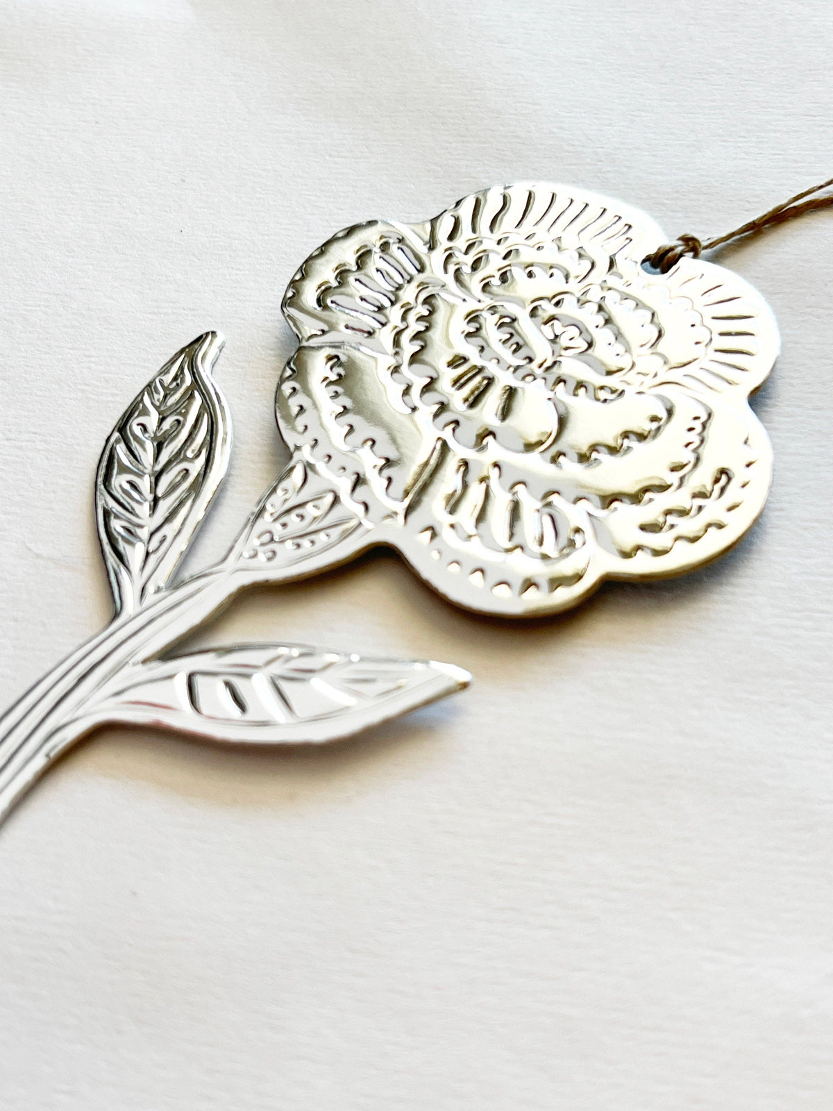 Flower (Carnation) - Faux-tin Ornament - Silver
